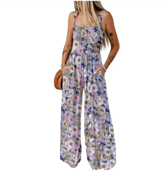 Ava | Tropical Wide-Leg Jumpsuit