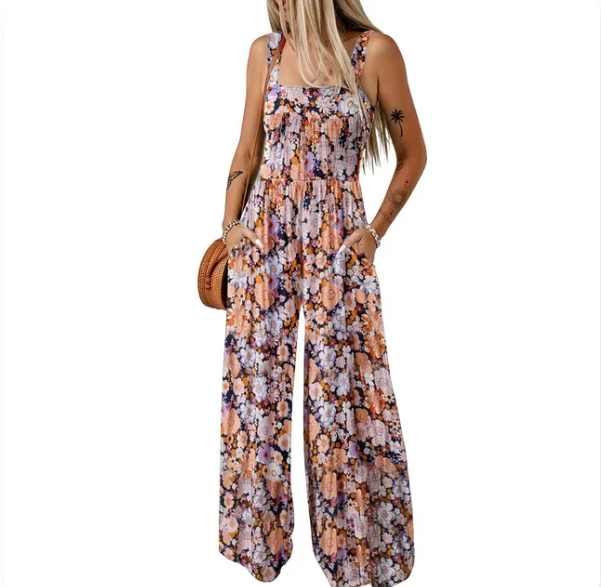Ava | Tropical Wide-Leg Jumpsuit