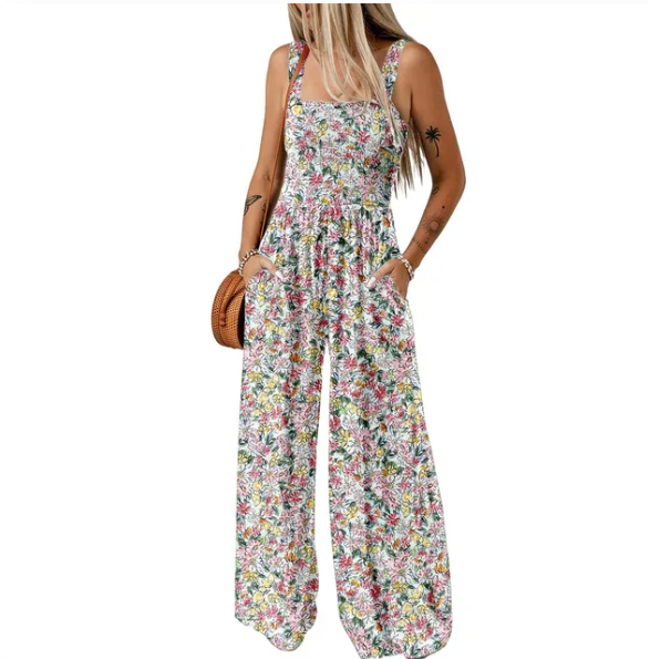 Ava | Tropical Wide-Leg Jumpsuit