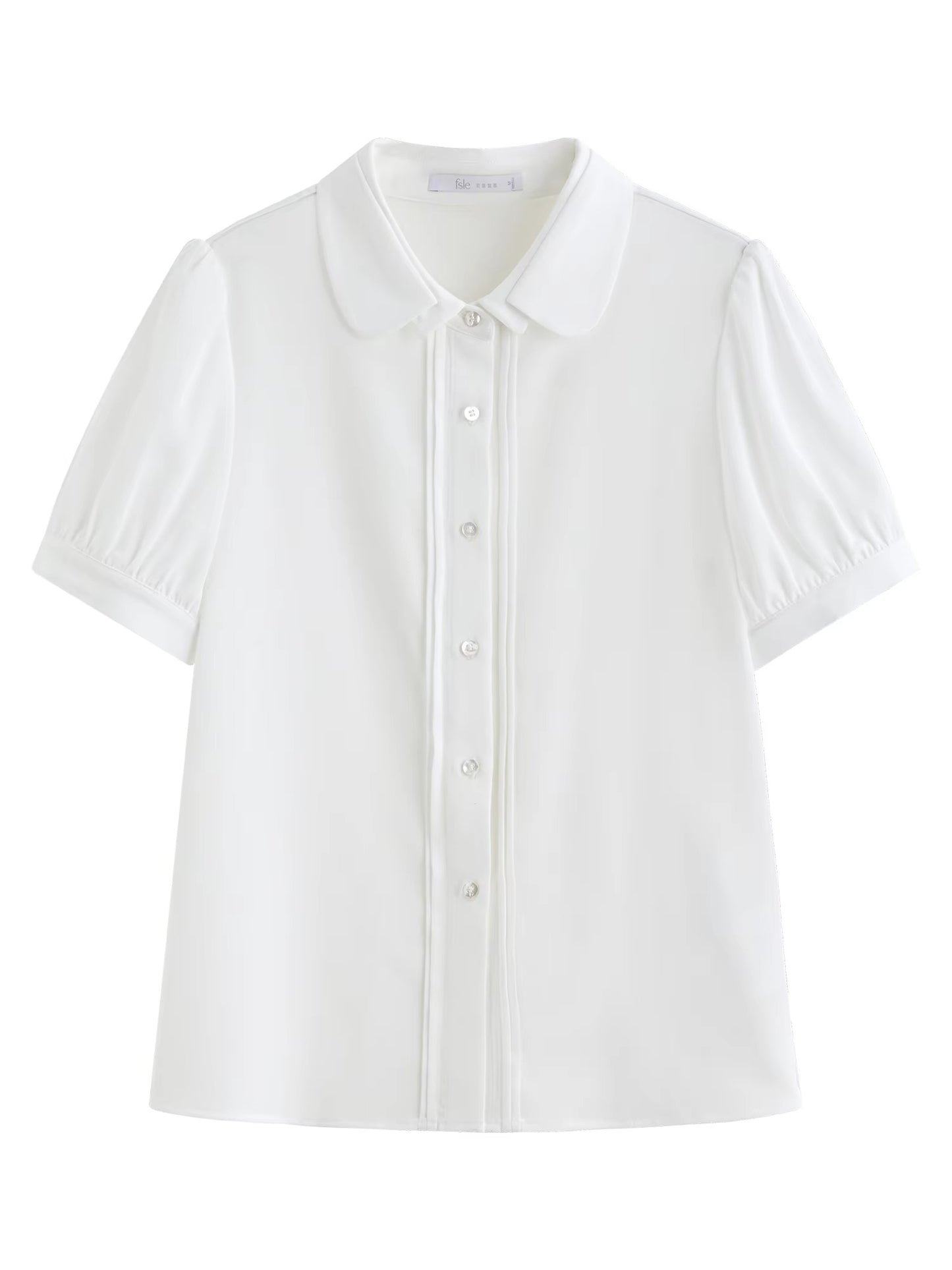 Clara Puff-Sleeve Button Blouse