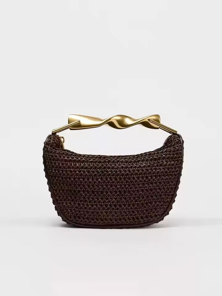 Serena Twisted Handle Woven Bag
