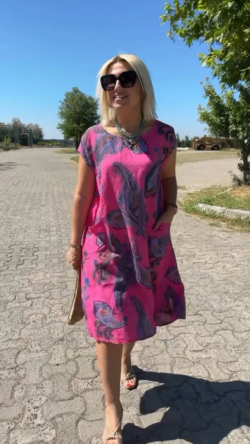 Marina Abstract Print Dress