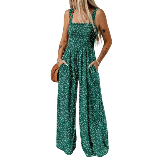 Ava | Tropical Wide-Leg Jumpsuit