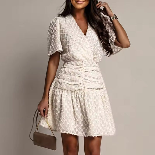 Aurelia Textured Wrap Dress
